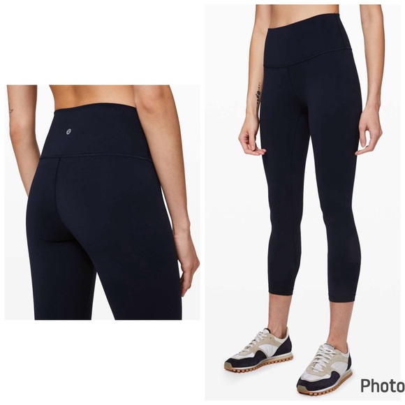 Lululemon Wunder Under High Rise Tight Leggings Navy Blue Sz 6‎ 25” - Picture 1 of 6